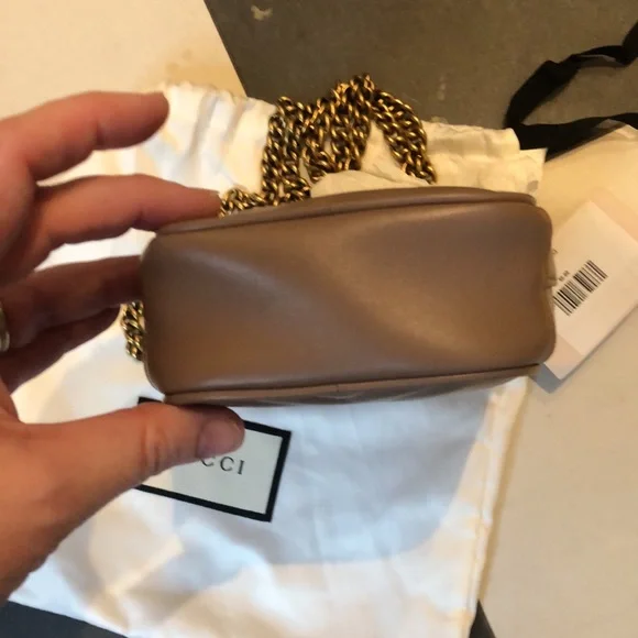 Gucci Mini GG Marmont Crossbody Bag in Nude Rose NEW - Picture 8 of 10